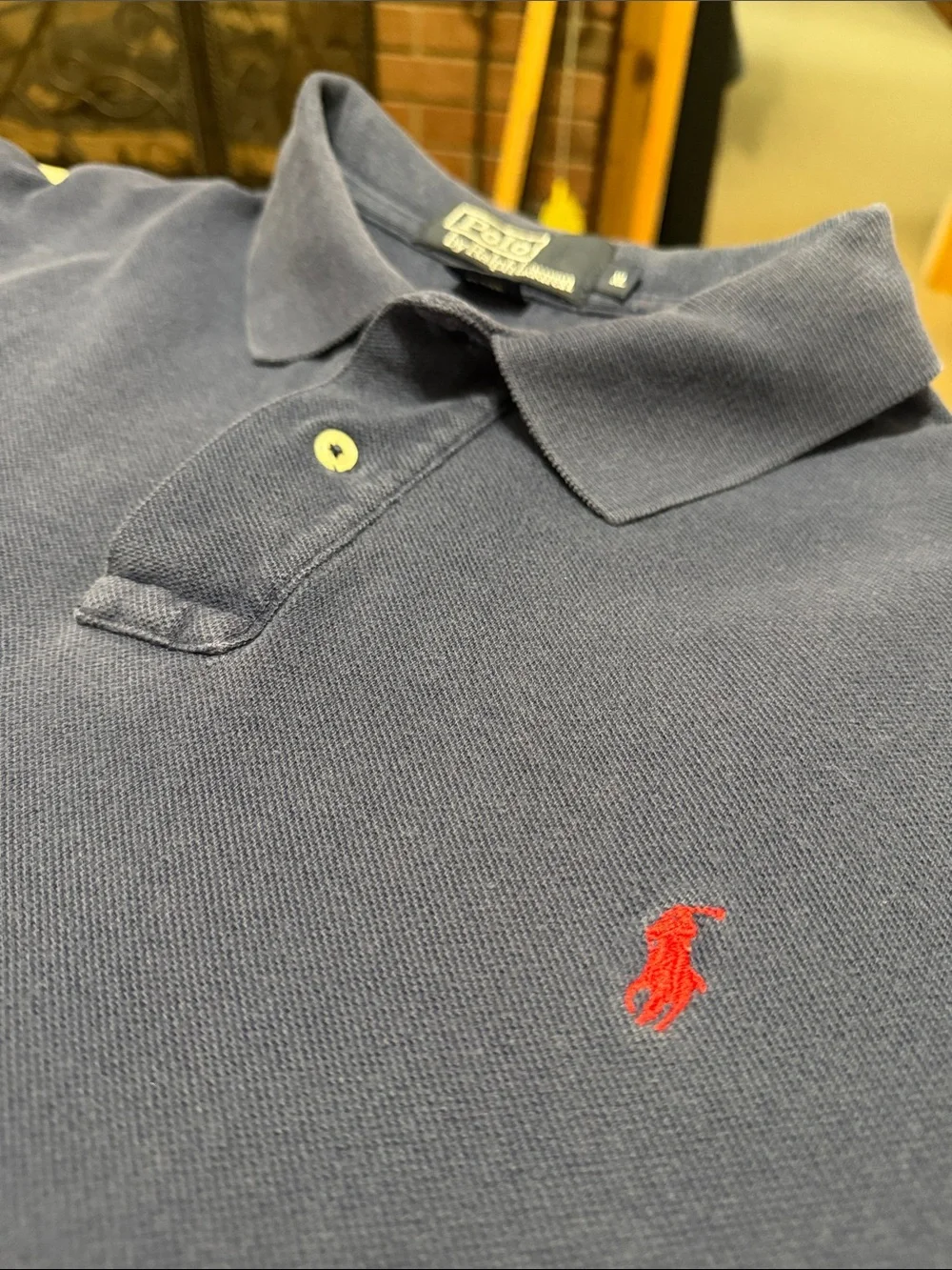 Polo by Ralph Lauren Navy Short Sleeve Polo with Red Pony Embroidery, Size XL